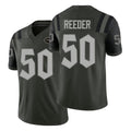 New York #50 Reeder Player Football V Neck Short Sleeve Gotham Green Jersey Troy For Men Youth Women Gift