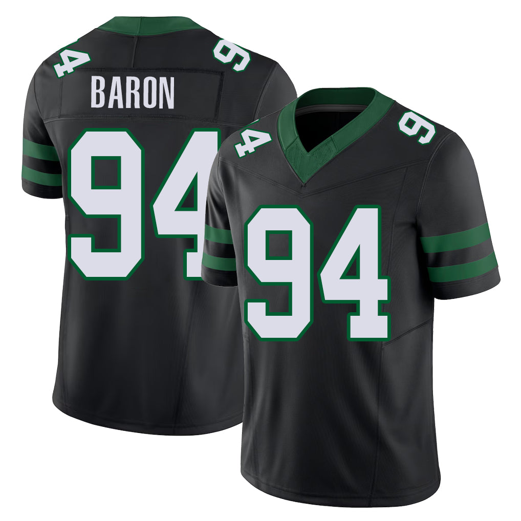 New York #94 Tyler Player Football V Neck Short Sleeve Black Jersey Baron For Men Youth Women Gift