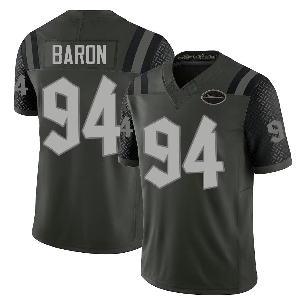 New York #94 Tyler Player Football V Neck Short Sleeve Gotham Green Jersey Baron For Men Youth Women Gift