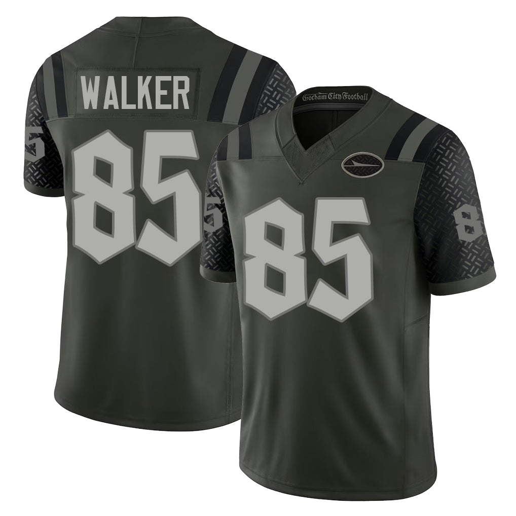 New York #85 Wesley Player Football V Neck Short Sleeve Gotham Green Jersey Walker For Men Youth Women Gift