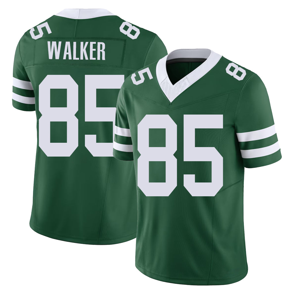 New York #85 Wesley Player Football V Neck Short Sleeve Green Jersey Walker For Men Youth Women Gift