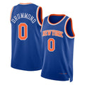 New York #0 Drummond Player Basketball Sleeveless Blue Jersey Andre For Adult Youth