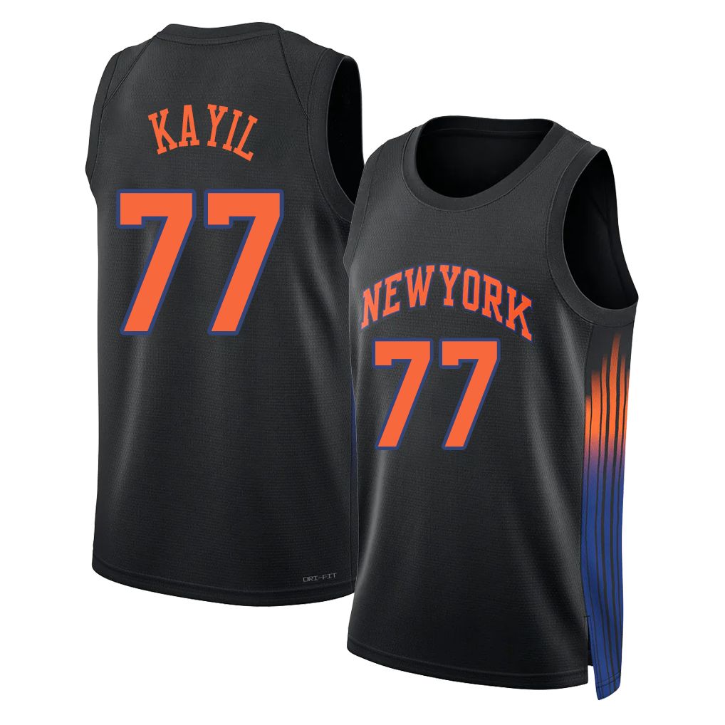 New York #77 Kayil Player Basketball Sleeveless Black Jersey Jack For Adult Youth