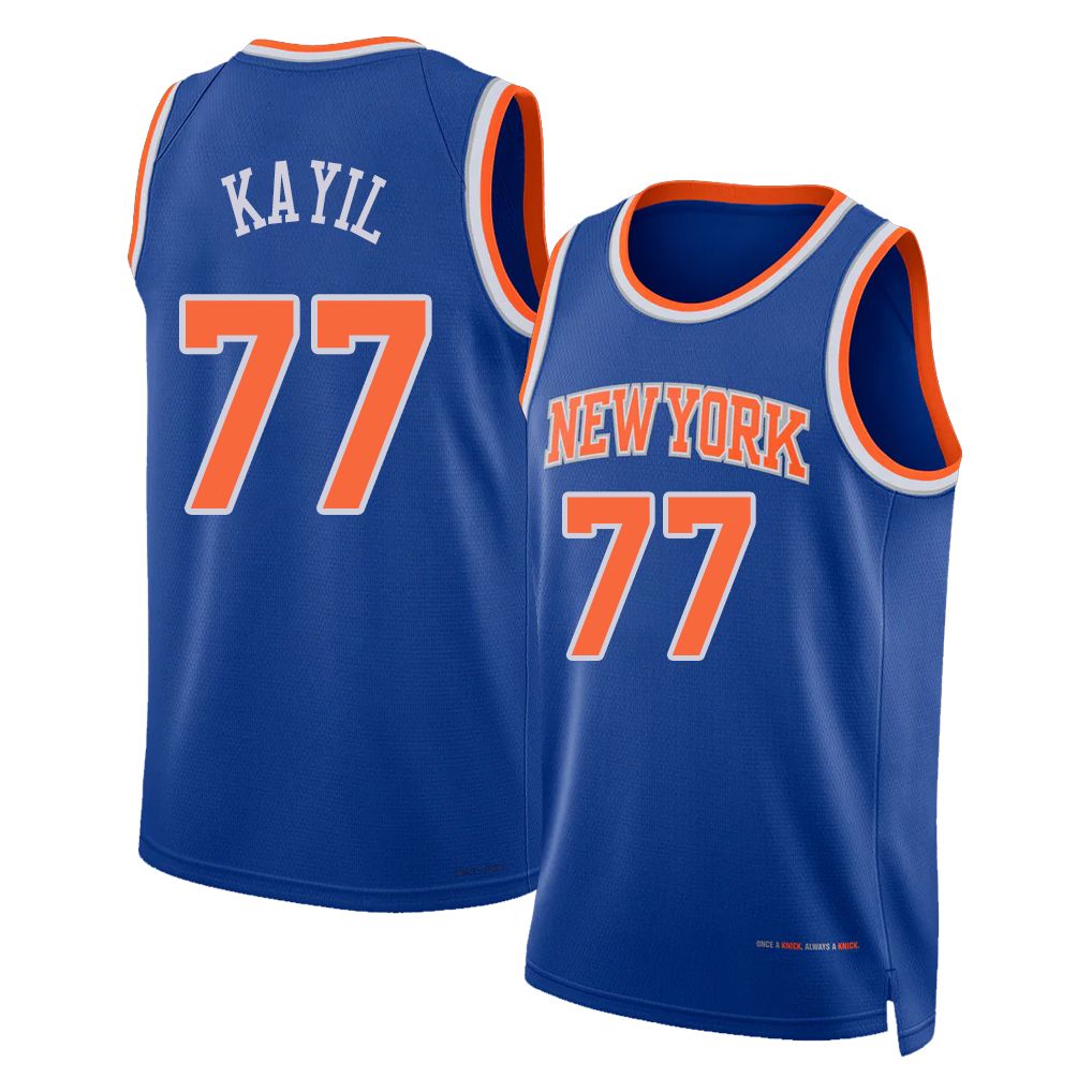 New York #77 Kayil Player Basketball Sleeveless Blue Jersey Jack For Adult Youth