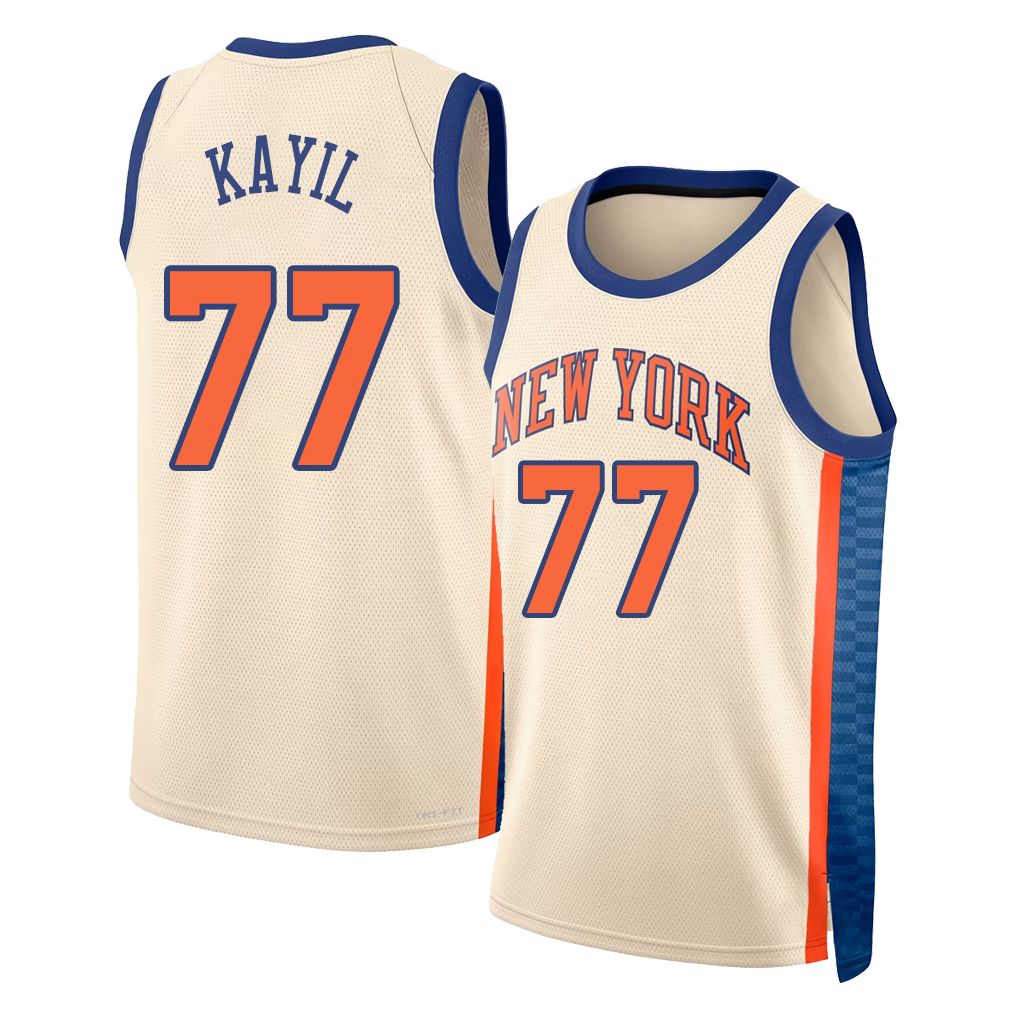 New York #77 Kayil Player Basketball Sleeveless Natural Jersey Jack For Adult Youth
