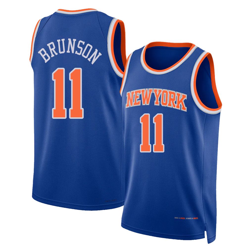 New York #11 Brunson Player Basketball Sleeveless Blue Jersey Jalen For Adult Youth
