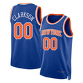 New York #00 Clarkson Player Basketball Sleeveless Blue Jersey Jordan For Adult Youth