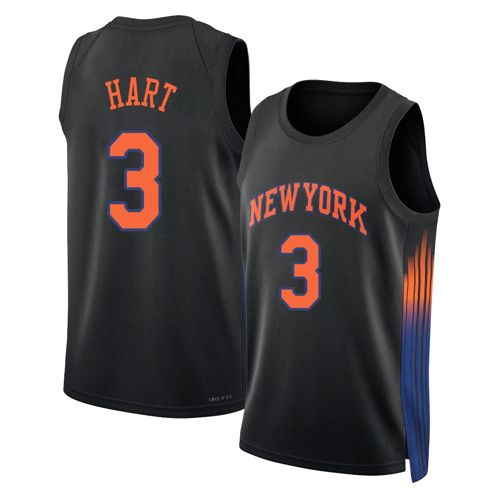 New York #3 Hart Player Basketball Sleeveless Black Jersey Josh For Adult Youth