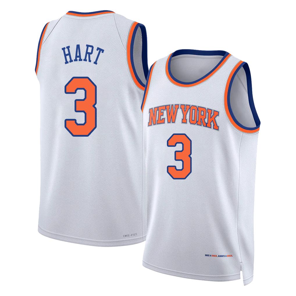 New York #3 Hart Player Basketball Sleeveless White Jersey Josh For Adult Youth