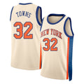 New York #32 Towns Player Basketball Sleeveless Natural Jersey Karl-Anthony For Adult Youth