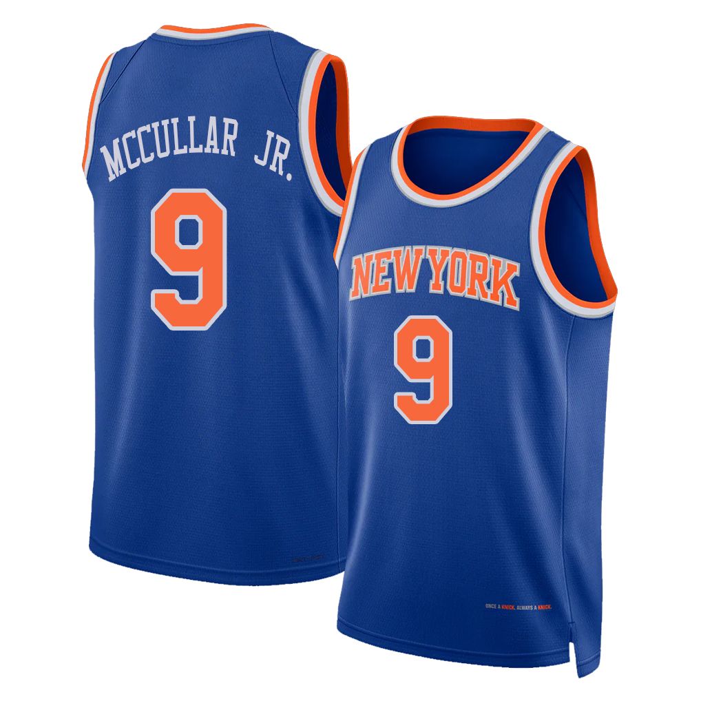 New York #9 McCullar Jr. Player Basketball Sleeveless Blue Jersey Kevin For Adult Youth