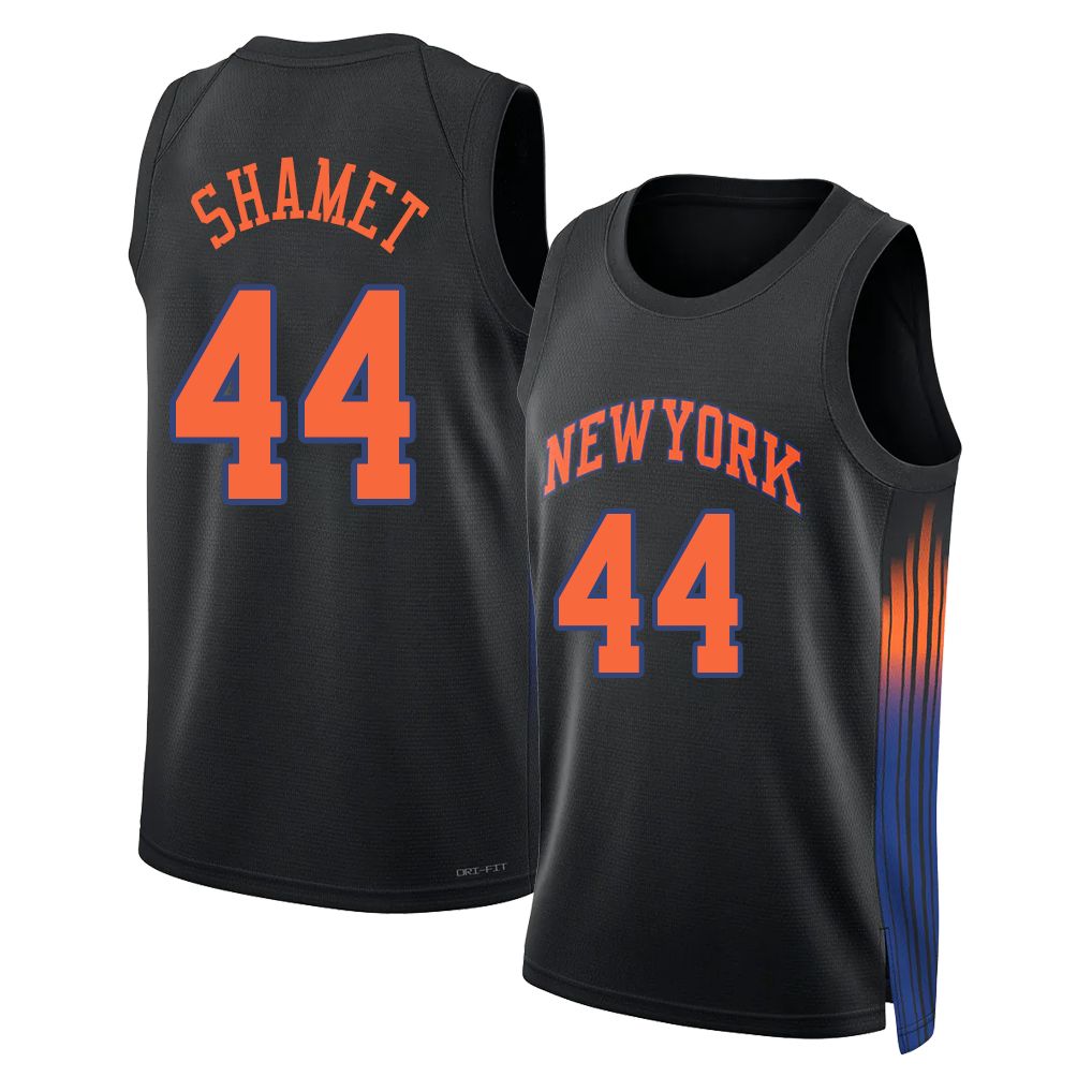 New York #44 Shamet Player Basketball Sleeveless Black Jersey Landry For Adult Youth