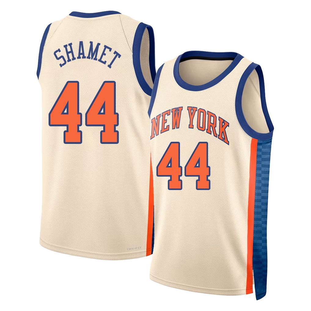 New York #44 Shamet Player Basketball Sleeveless Natural Jersey Landry For Adult Youth