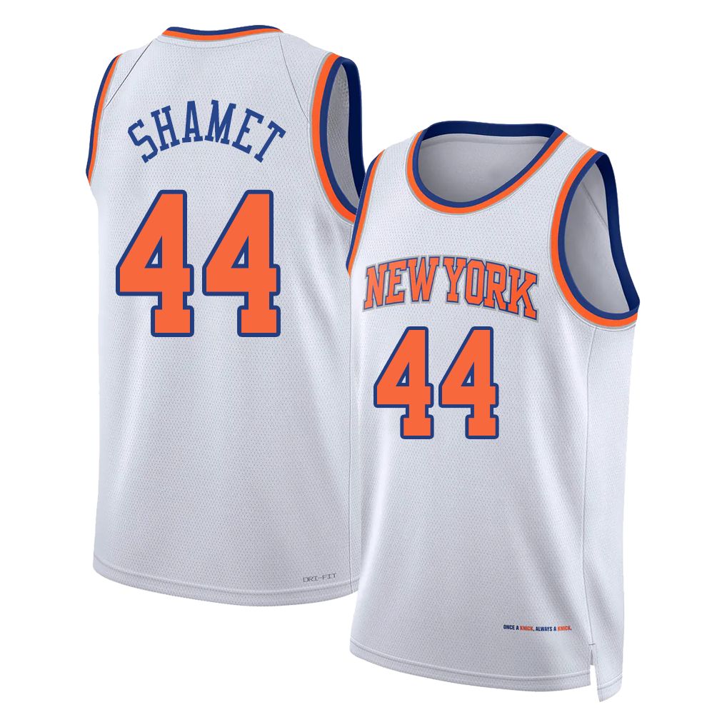 New York #44 Shamet Player Basketball Sleeveless White Jersey Landry For Adult Youth