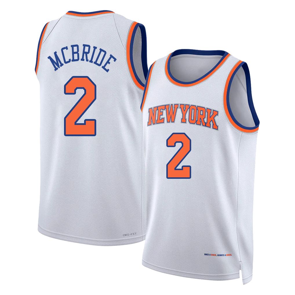 New York #2 McBride Player Basketball Sleeveless White Jersey Miles For Adult Youth