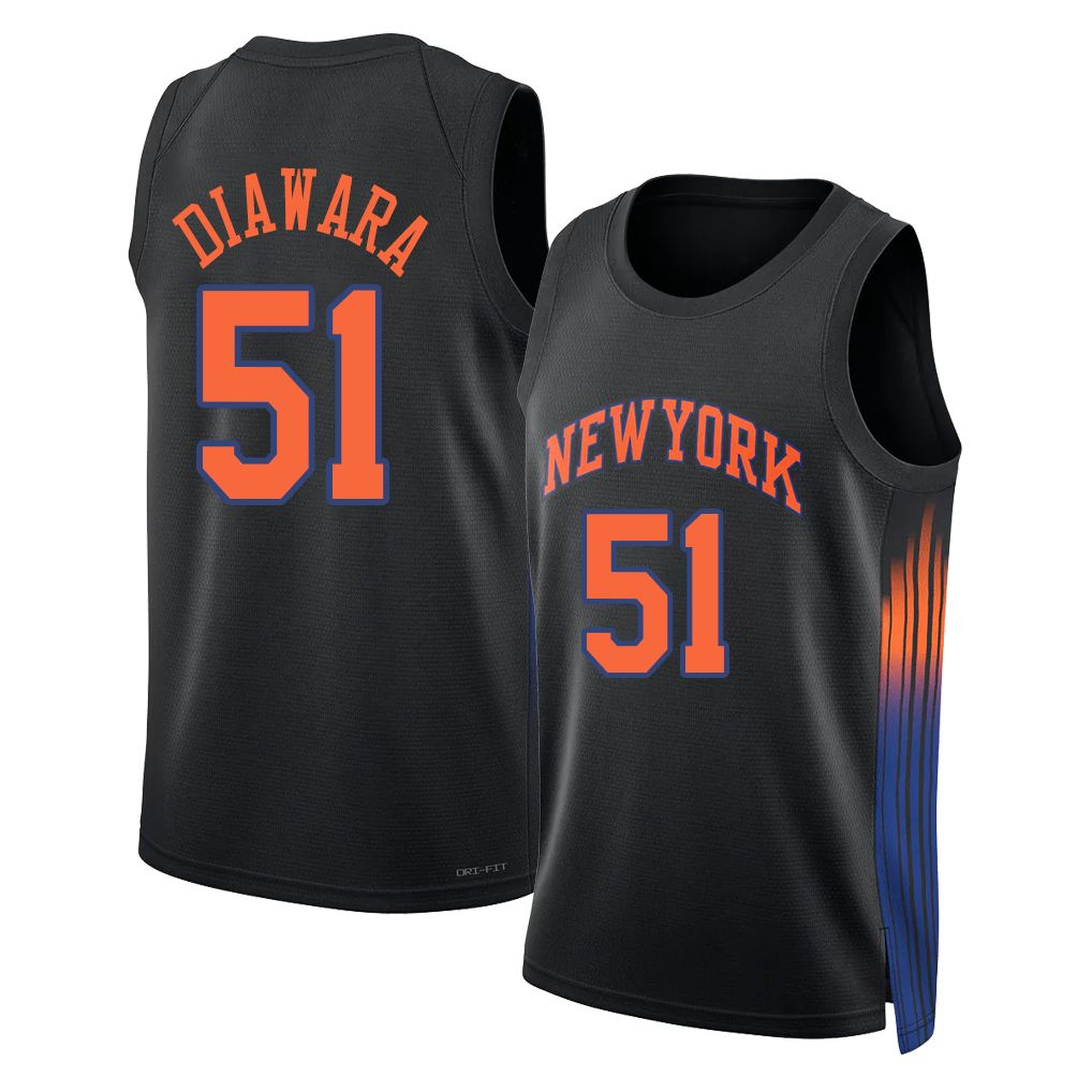 New York #51 Diawara Player Basketball Sleeveless Black Jersey Mohamed For Adult Youth