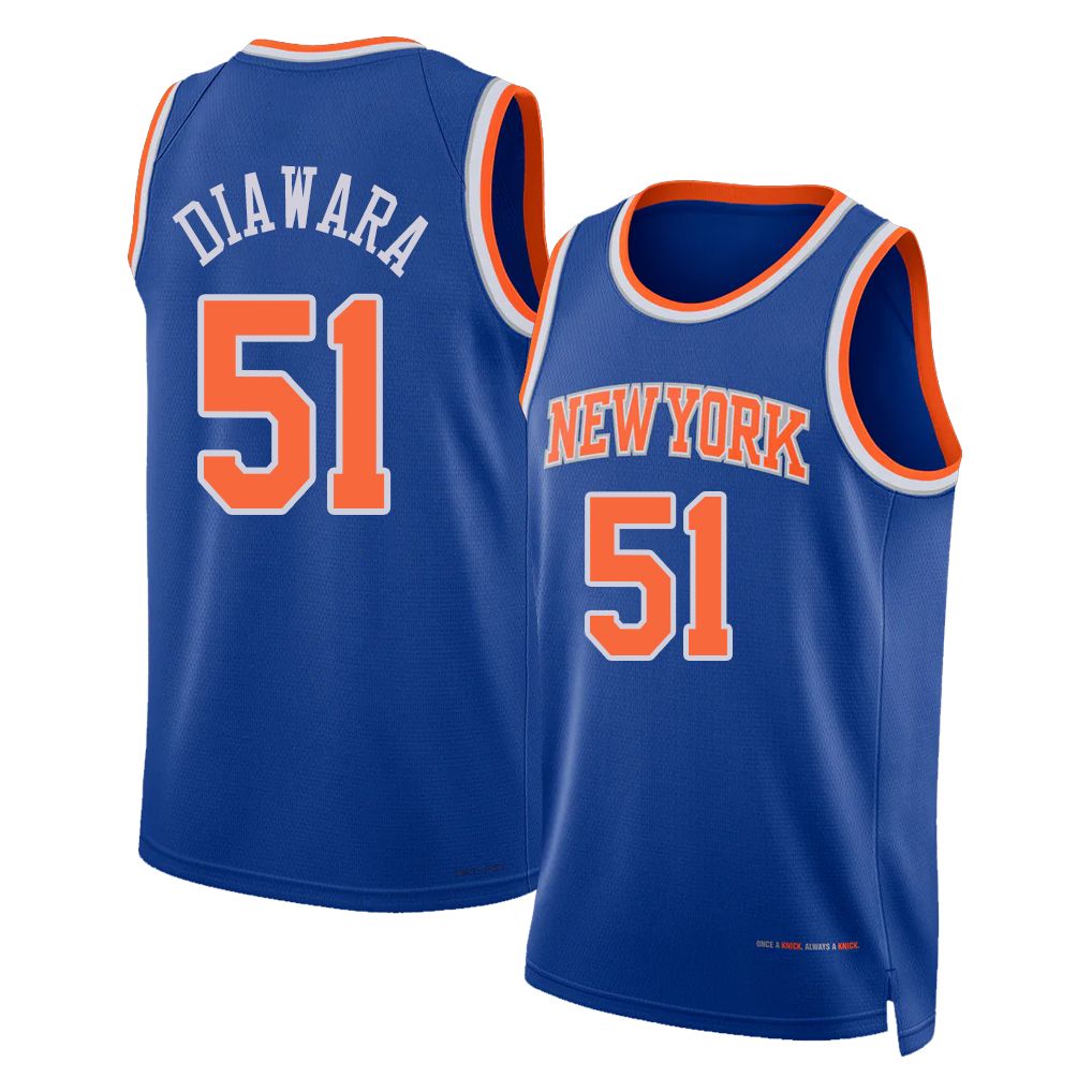 New York #51 Diawara Player Basketball Sleeveless Blue Jersey Mohamed For Adult Youth