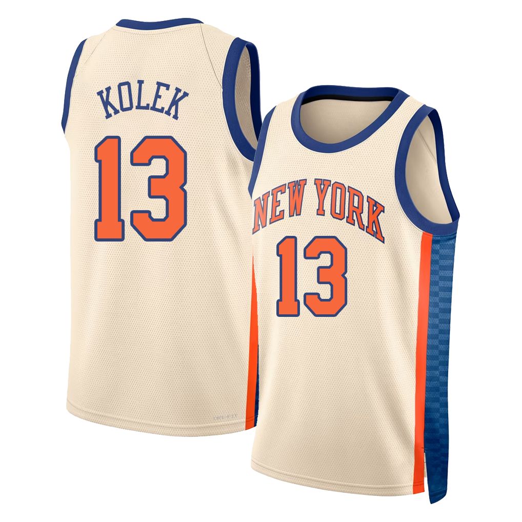 New York #13 Kolek Player Basketball Sleeveless Natural Jersey Tyler For Adult Youth