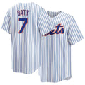 New York #7 Baty Player Baseball Short Sleeve White Jersey Brett For Men Women Youth Gift