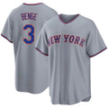 New York #3 Benge Player Baseball Short Sleeve Gray Jersey Carson For Men Women Youth Gift