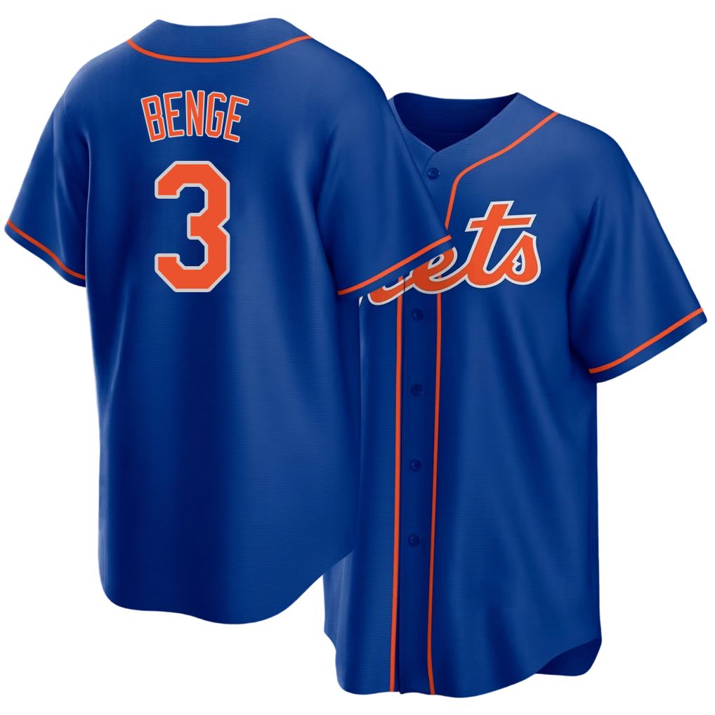 New York #3 Benge Player Baseball Short Sleeve Royal Jersey Carson For Men Women Youth Gift