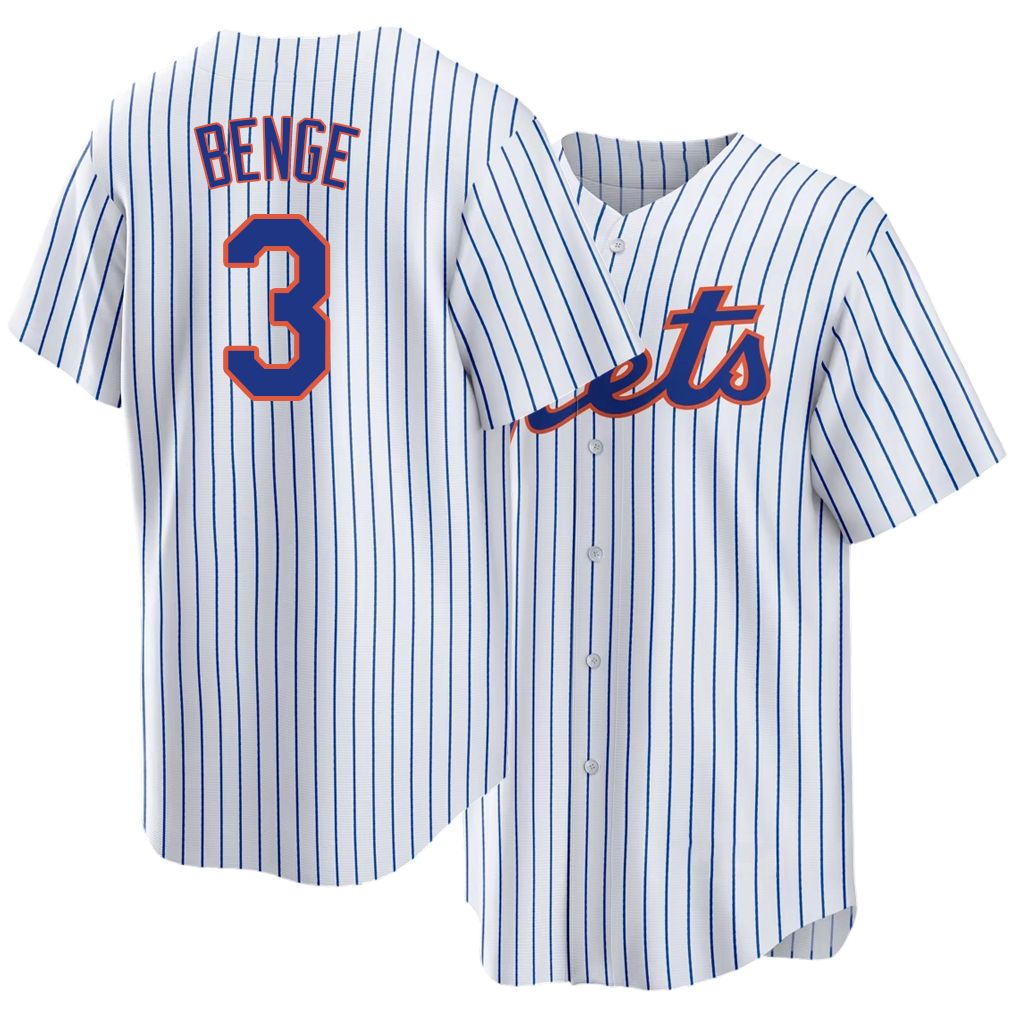 New York #3 Benge Player Baseball Short Sleeve White Jersey Carson For Men Women Youth Gift