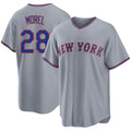 New York #28 Morel Player Baseball Short Sleeve Gray Jersey Christopher For Men Women Youth Gift