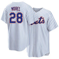 New York #28 Morel Player Baseball Short Sleeve White Jersey Christopher For Men Women Youth Gift