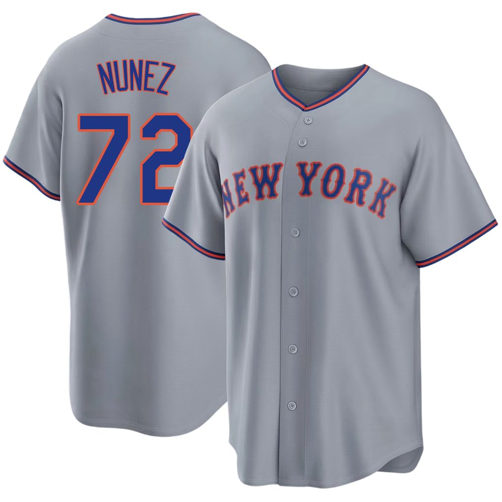 New York #72 Nunez Player Baseball Short Sleeve Gray Jersey Dedniel For Men Women Youth Gift