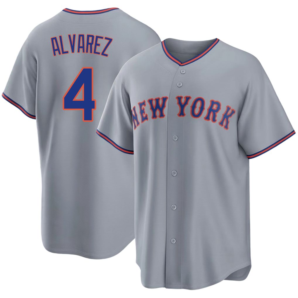 New York #4 Alvarez Player Baseball Short Sleeve Gray Jersey Francisco For Men Women Youth Gift