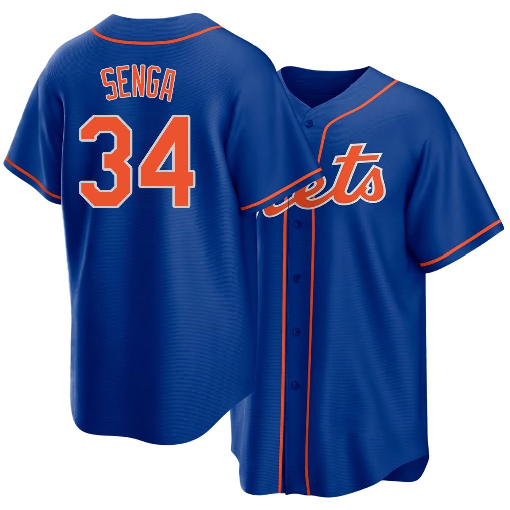 New York #34 Senga Player Baseball Short Sleeve Royal Jersey Kodai For Men Women Youth Gift