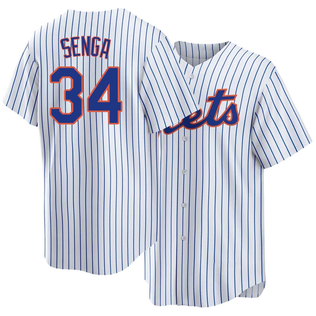 New York #34 Senga Player Baseball Short Sleeve White Jersey Kodai For Men Women Youth Gift