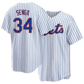 New York #34 Senga Player Baseball Short Sleeve White Jersey Kodai For Men Women Youth Gift