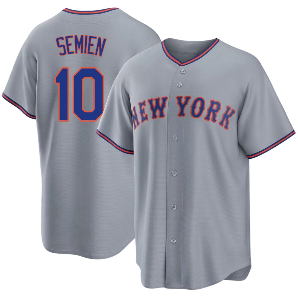 New York #10 Semien Player Baseball Short Sleeve Gray Jersey Marcus For Men Women Youth Gift