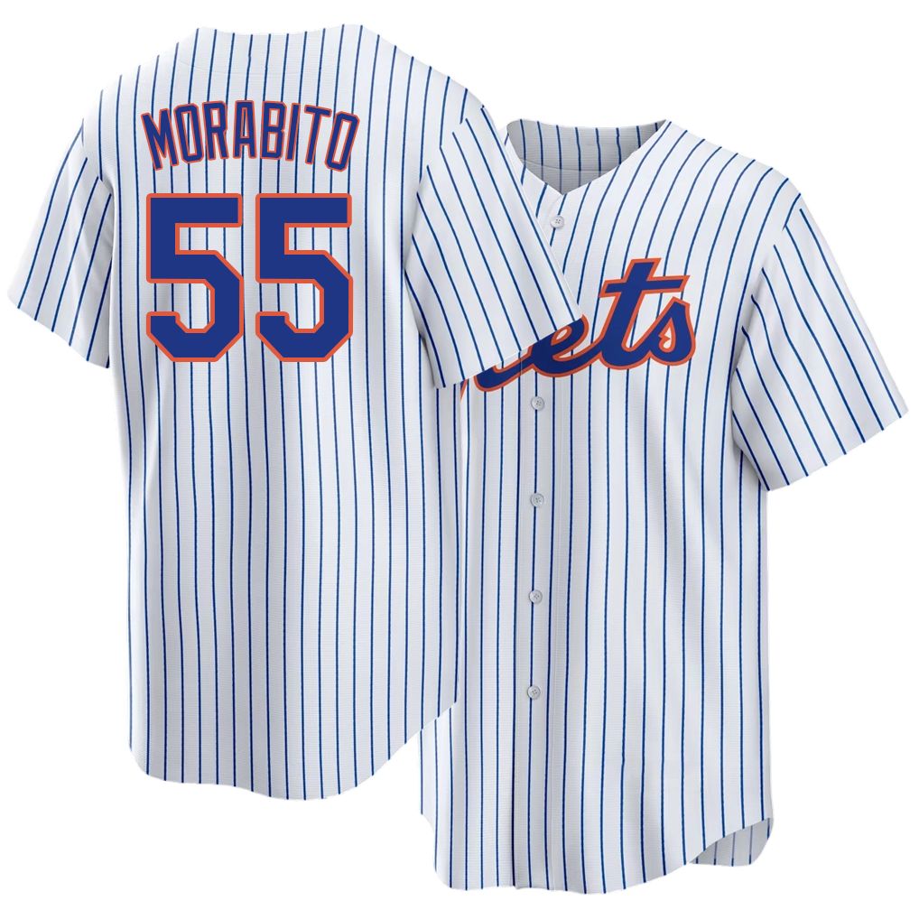 New York #55 Morabito Player Baseball Short Sleeve White Jersey Nick For Men Women Youth Gift