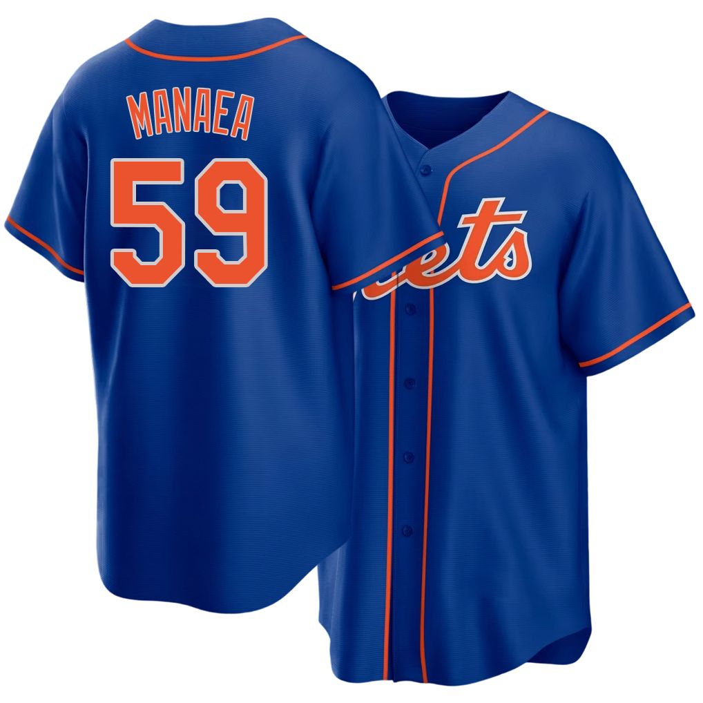 New York #59 Manaea Player Baseball Short Sleeve Royal Jersey Sean For Men Women Youth Gift