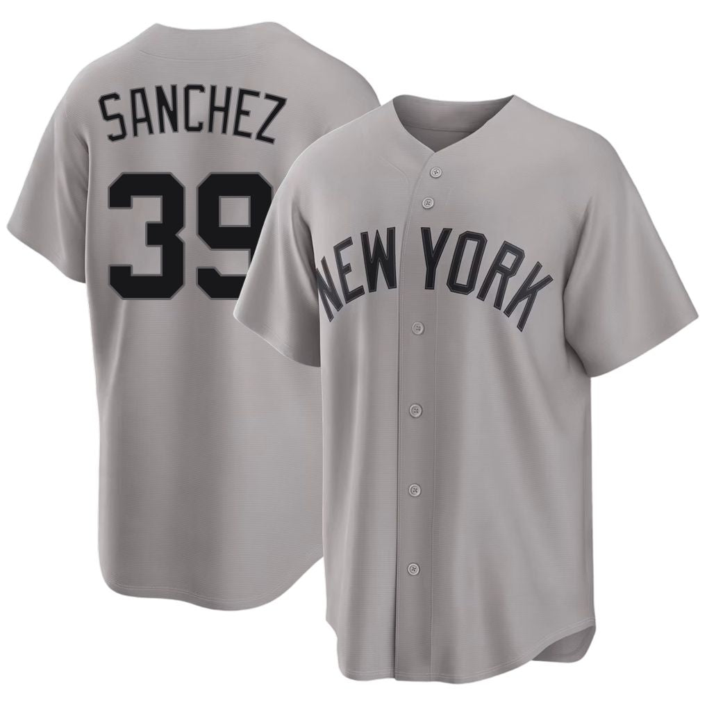 New York #39 Sanchez Player Baseball Short Sleeve Gray Jersey Ali For Men Women Youth Gift