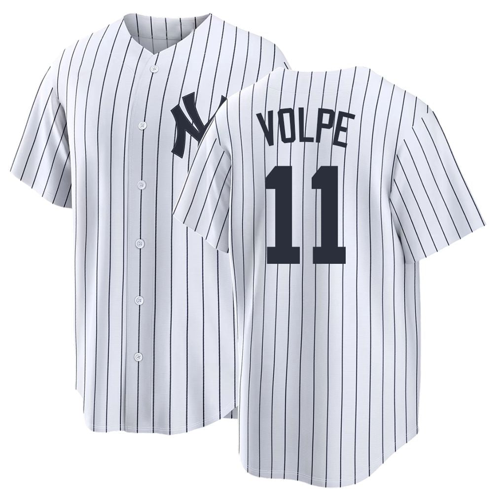 New York #11 Volpe Player Baseball Short Sleeve White Jersey Anthony For Men Women Youth Gift