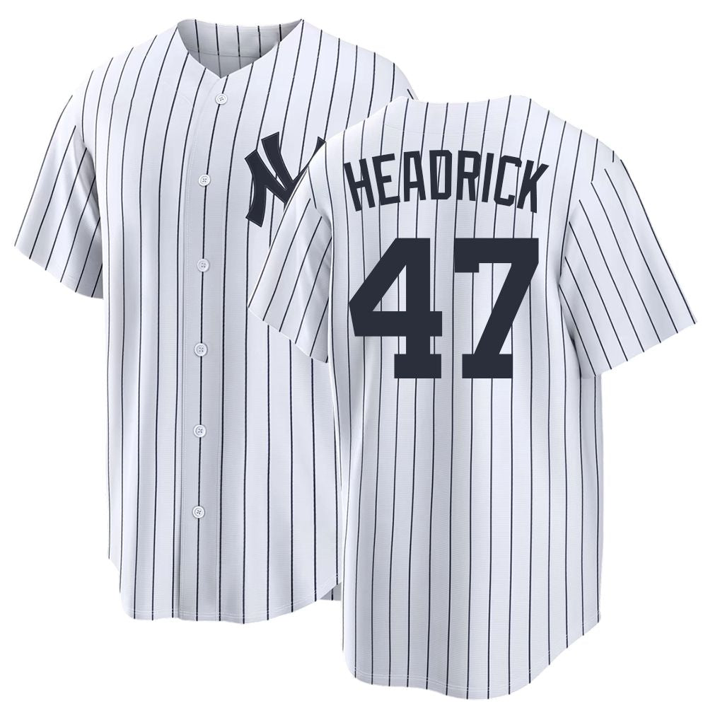 New York #47 Headrick Player Baseball Short Sleeve White Jersey Brent For Men Women Youth Gift