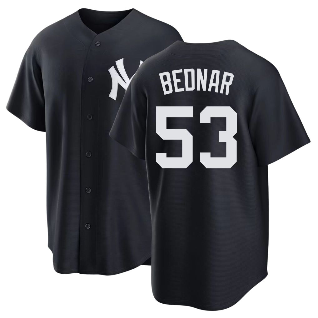 New York #53 Bednar Player Baseball Short Sleeve Black Jersey David For Men Women Youth Gift
