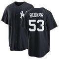 New York #53 Bednar Player Baseball Short Sleeve Black Jersey David For Men Women Youth Gift