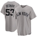 New York #53 Bednar Player Baseball Short Sleeve Gray Jersey David For Men Women Youth Gift