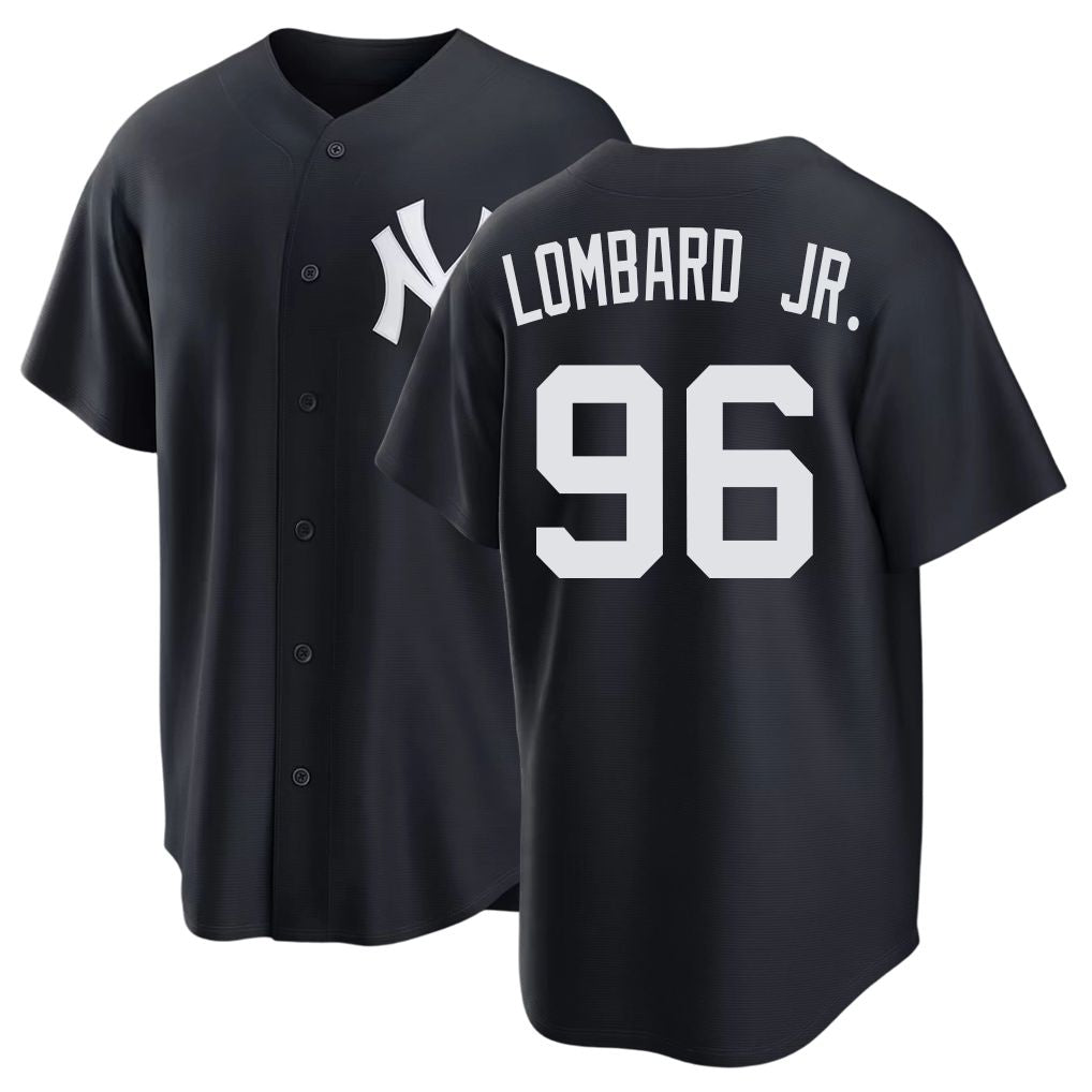 New York #96 Lombard Jr. Player Baseball Short Sleeve Black Jersey George For Men Women Youth Gift