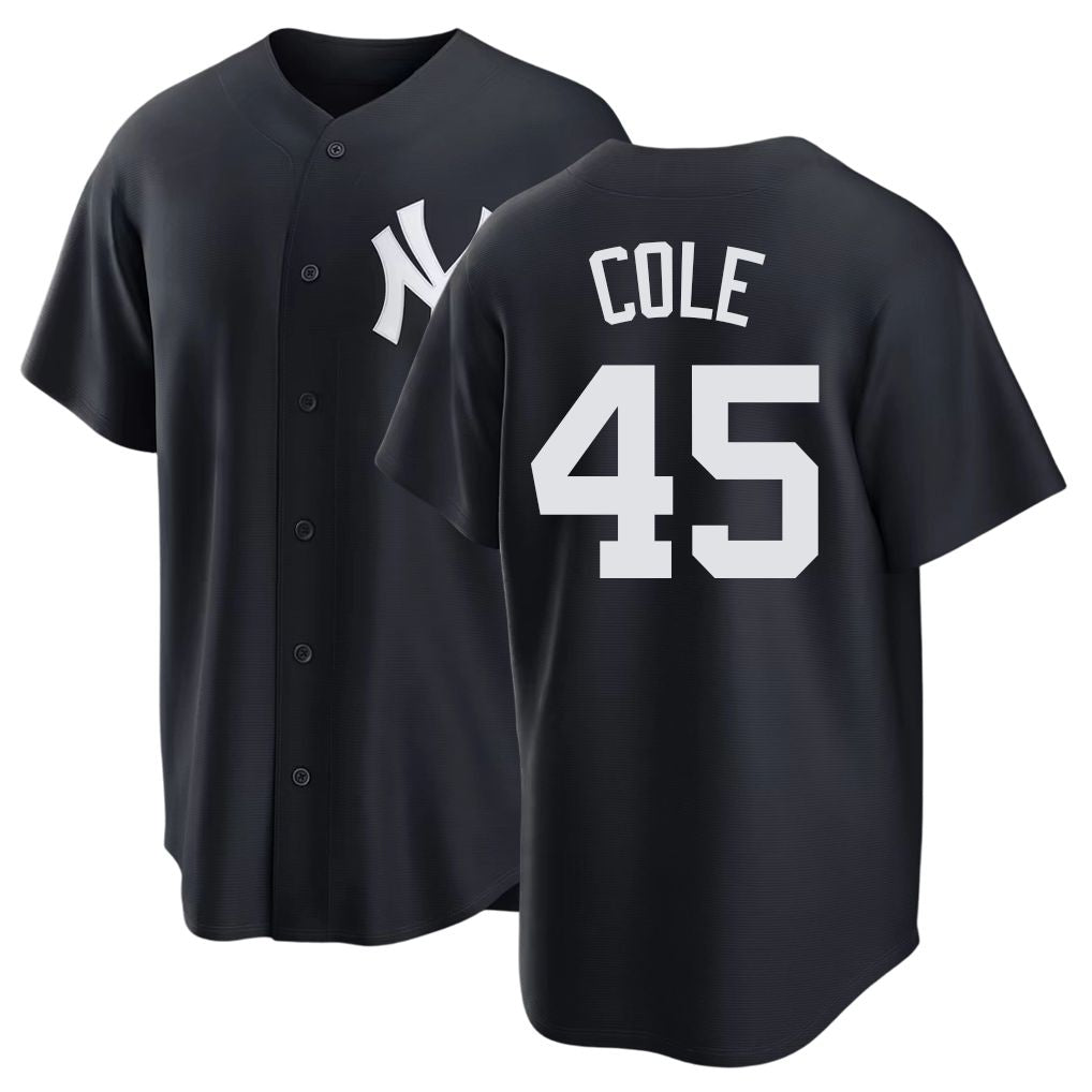 New York #45 Cole Player Baseball Short Sleeve Black Jersey Gerrit For Men Women Youth Gift