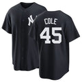 New York #45 Cole Player Baseball Short Sleeve Black Jersey Gerrit For Men Women Youth Gift