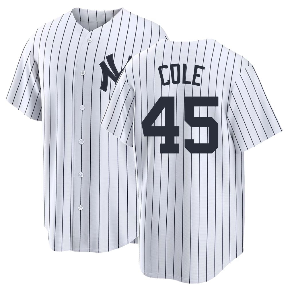 New York #45 Cole Player Baseball Short Sleeve White Jersey Gerrit  For Men Women Youth Gift