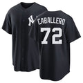 New York #72 Caballero Player Baseball Short Sleeve Black Jersey José For Men Women Youth Gift
