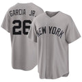 New York #26 Garcia Jr. Player Baseball Short Sleeve Gray Jersey Luis For Men Women Youth Gift