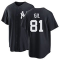 New York #81 Gil Player Baseball Short Sleeve Black Jersey Luis For Men Women Youth Gift