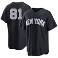 New York #81 Gil Player Baseball Short Sleeve Black Jersey Luis For Men Women Youth Gift